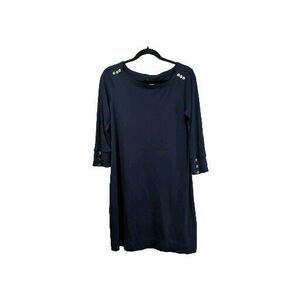 Lilly Pulitzer Womens Sophie Shift Dress Size M Navy Blue UPF 50+ Casual Preppy